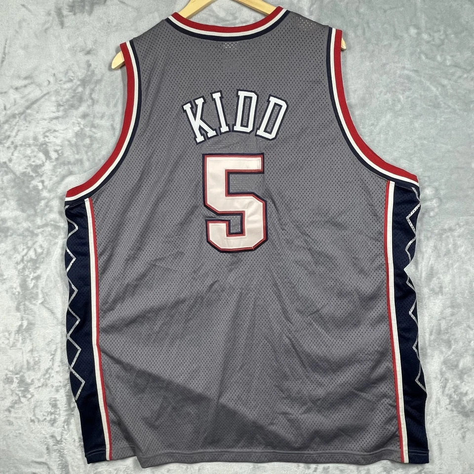 Camiseta vintage de los New Jersey Nets para hombre 3XL gris NBA baloncesto Jason Kidd años 90 Foto 4 de 4