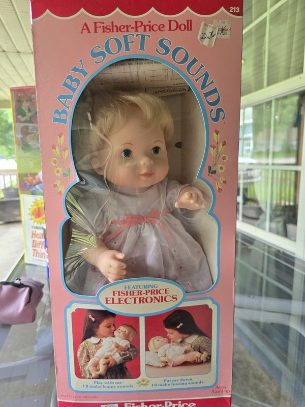 Fisher Price 1979 Vintage Soft Sounds Doll Still In Box