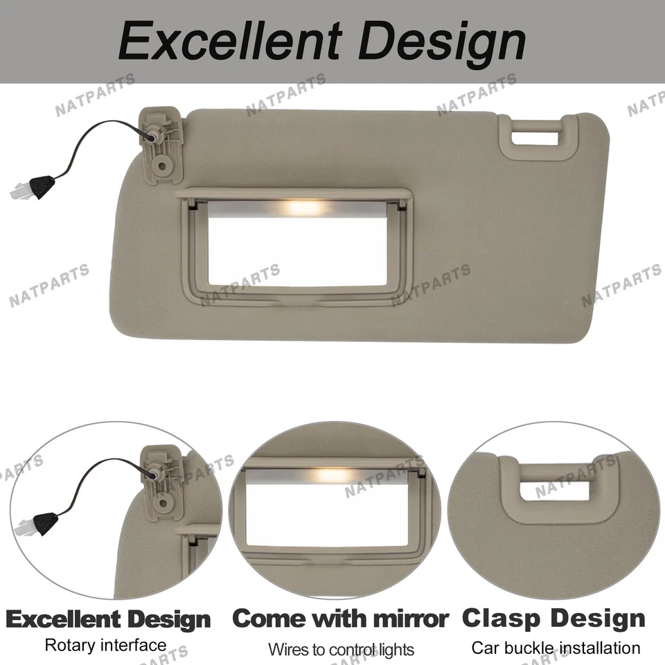 Левый солнцезащитный козырек со стороны водителя для Nissan 05-21 Frontier 05-15 Xterra 96401- EA001 - Изображение 3 из 4