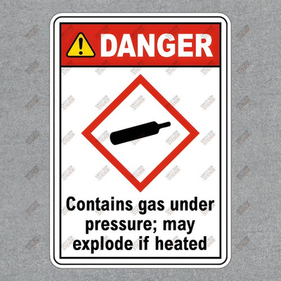 #ad #ad Danger Safety Sign Sticker Contains Gas Under Pressure OSHA Compliant #958730 $7.95