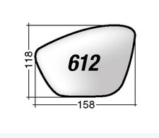 Per Peugeot 208 dal 2012 Vetro di Ricambio Sx per Specchio Retrovisore 158x118mm
