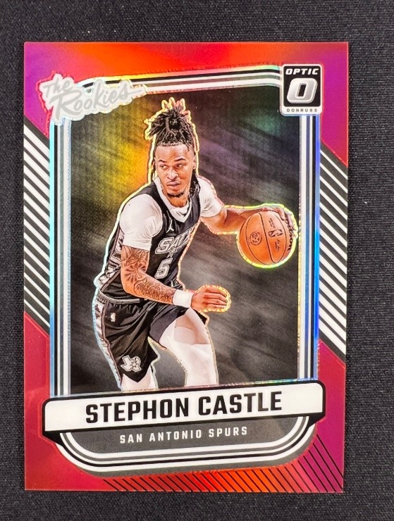 Stephon Castle 2024-25 Panini Donruss Optic The Rookies Red Prizm 38/99 RC #4