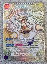 ART CARD ~ One Piece LUFFY GEAR 5 Gold Parallel Manga Alt Art Textured ENGLISH
