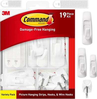 Command Variety Pack, Including 10 Pairs of General Purpose Kit, White 