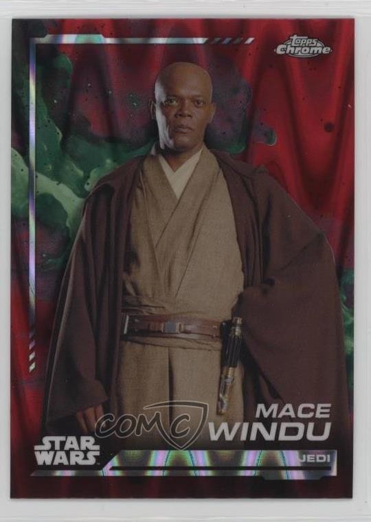 2024 Topps Chrome Star Wars Blaster Red RayWave Refractor Mace Windu #138 02l5