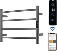 Electric Towel Warmer Rack WiFi Voice Control Wall Mounted Stainless 4 Bar