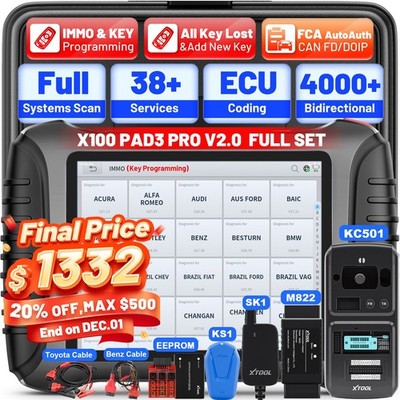 XTOOL X100PAD3 SE KC501 KS1 SK1 M822 Full Set Key Programmmer Diagnostic Scanner