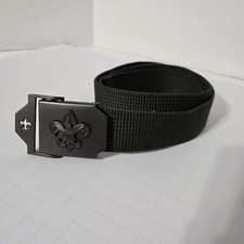 Boy Scouts of America BSA Belt Mens Medium/Large Olive Green Web Buckle Uniform