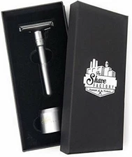 Shave Factory Premium Adjustable Double Edge Safety Razor w/Magnetic Stand