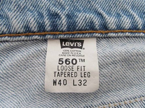 Vtg Levis 560 Jeans Mens 40x32 (37x31 ACTUAL) Blue Loose Tapered Orange Tab 90s - Picture 4 of 8