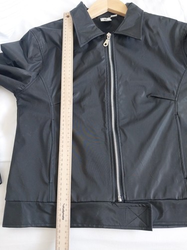 LIVING DOLL Womens Black Long Sleeve Jacket Size M Leather Look Pockets Zip Up - Picture 11 of 12