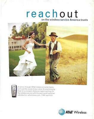 2003 AT&T Wireless Service Reach Out Customer Vintage Magazine Print Ad/Poster
