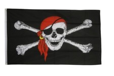 Pirata con foulard bandiera alzata bandiere pirati bandiere 60x90 cm