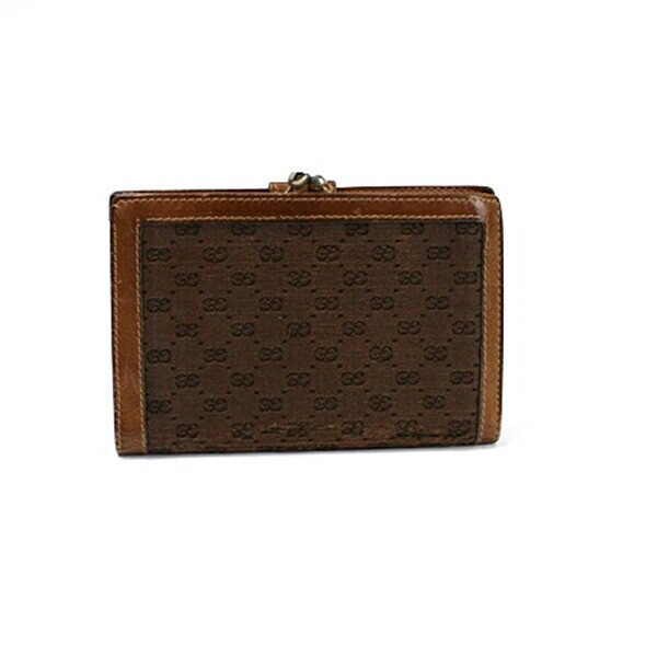 Authentic Gucci Bifold Wallet Clasp Wallet Vintage Brown Used B