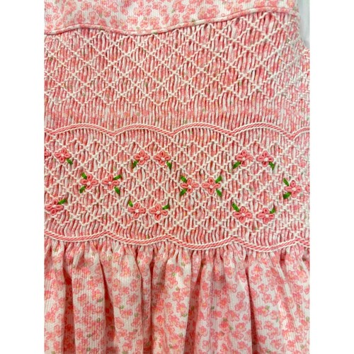Baby Velani Pink Floral Smocked Dress Easter Spring Girl's 5 - Picture 4 of 5