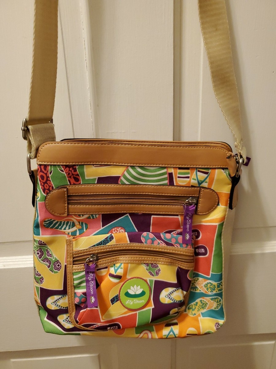 Lily Bloom Cross Body Purse Bag Flip Flops Adjustable Strap