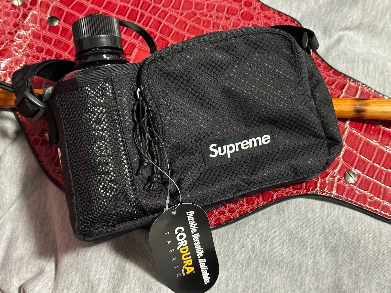 Sac latéral Supreme noir SS22 tissu Cordura 16 oz Smoke OS neuf