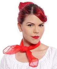 Sheer Chiffon Square Scarf 24” Solid Colors 50s Style Head Neck Scarves -Hey Viv