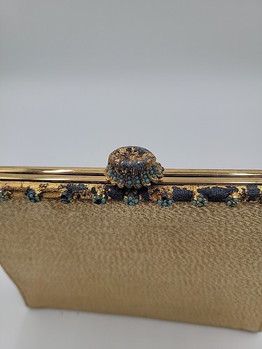 1950s L & M (Lowy & Mund) After Five Metallic Gold Clutch - Picture 9 of 13