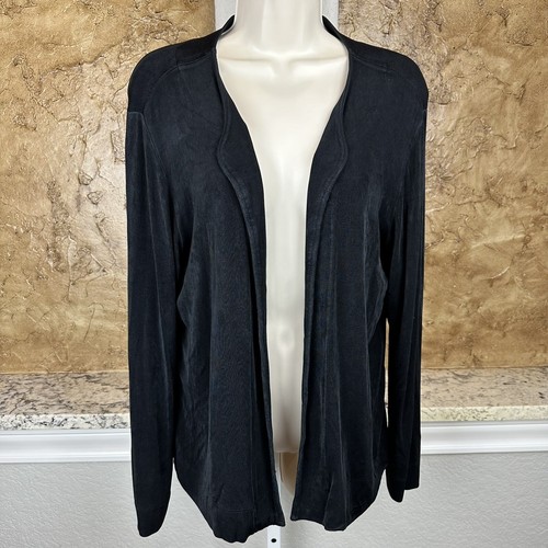 Chico's Travellers vorne offen Slinky Cardigan Jacke Größe 2 Large schwarz
