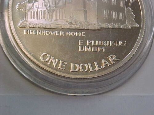 917) 1990-P Proof Eisenhower Commemorative Silver Dollar - 90% - Starts $32.00 - Picture 6 of 6