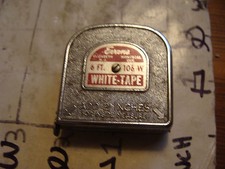 vintage Working TAPE MEASURE: EVANS 6ft 106w WHITE-TAPE made in USA