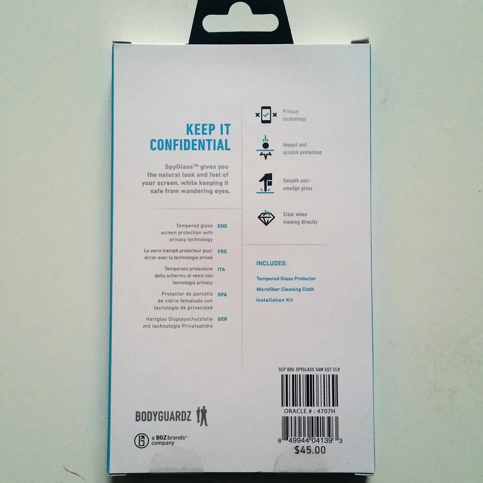 Новый BodyGuardz ScreenGuardz чисто шпионское стекло протектор экрана Samsung Galaxy S7  - Изображение 3 из 3