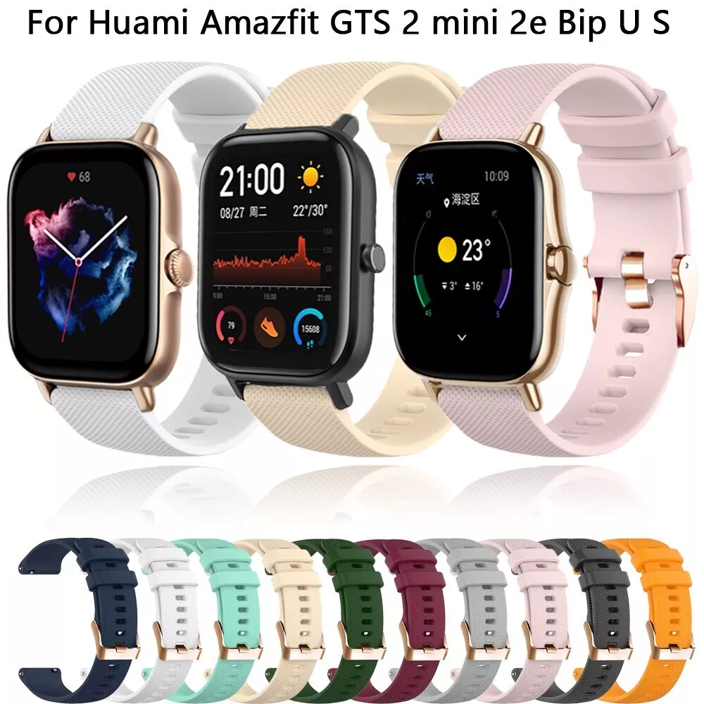 Correa de silicona de 20 mm para Huami Amazfit Gts 4 Mini / gts 3 / gts 2 /  gts 2 Mini / gts 2e Pulsera para Amazfit Bip U / u Pro Wristband