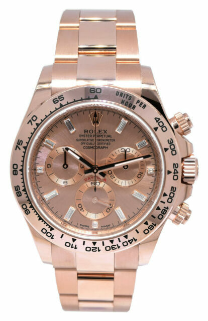 Rolex Daytona Pink Men's Rose Gold Bracelet Watch - 116505 for sale online  | eBay
