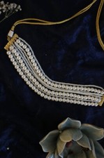 Multi Strand Faux Pearl Choker Necklace Pearls White Women New Chunky Jewelry