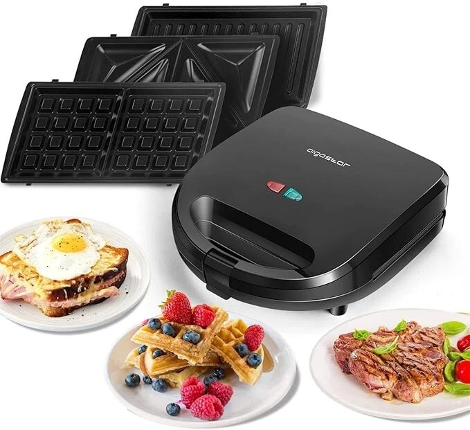 3 IN 1 WAFFLE & SANDWICH TOASTER MAKER 750W IRON TOASTER, GRILL & PANINI PRESS
Opens in a new window