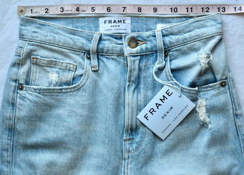 MARCO DENIM NUEVO CON ETIQUETAS $210 LE DE COLECCIÓN VAQUERO ENVEJECIDO BERMUDA PALAIS CORTO. TALLA 25 - Imagen 7 de 9
