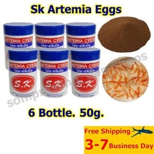 SK Artemia Eggs Brine Shrimp Cysts 6 Bottles x 50g High Hatch Rate