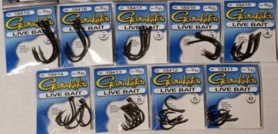 Gamakatsu Live Bait Hooks #1841 Saltwater Freshwater  Many Sizes Pick Fixed  S/H