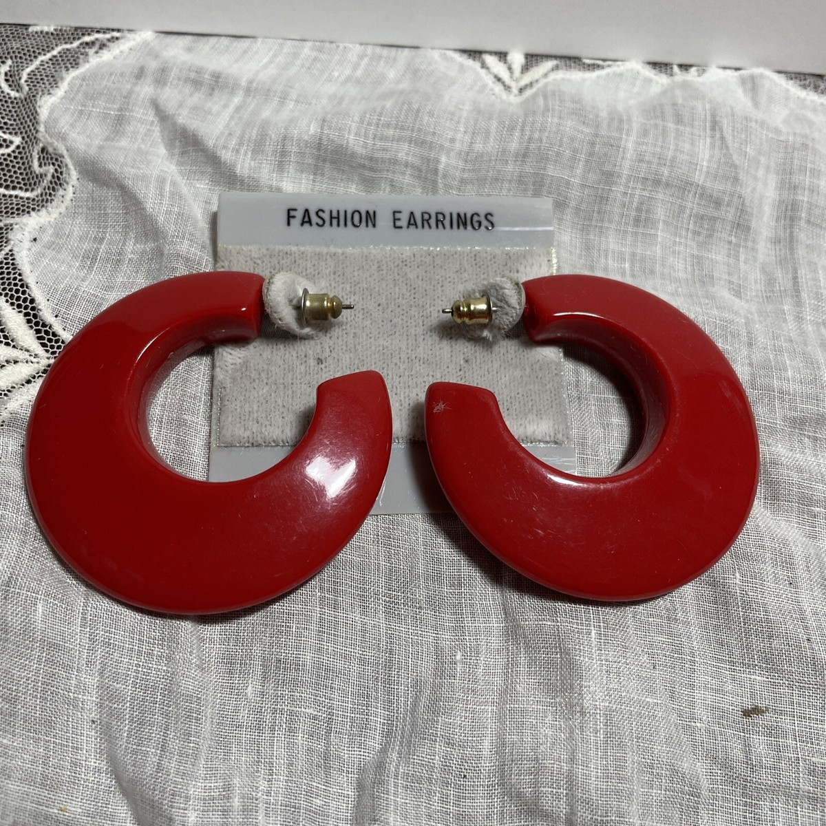 Red Fashion Pierced Earrings Chunky Hoop Style Jewelry XX-54 | eBay
