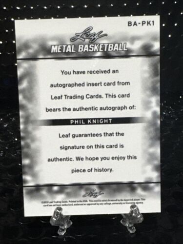 PHIL KNIGHT 2012-13 LEAF METAL ON CARD AUTO #BAPK1 SUPER RARE - Picture 2 of 2