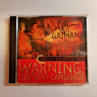 NEIL GAIMAN Signed CD - WARNING: CONTAINS LANGUAGE 2 CD Set autographed! RARE!