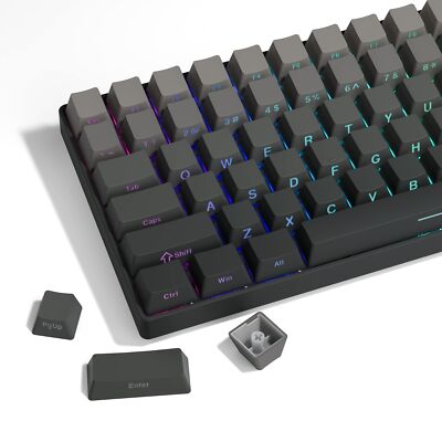 PBT Keycaps - Side Printed Keycap Set Double Shot Shine Through Custom Keycap...