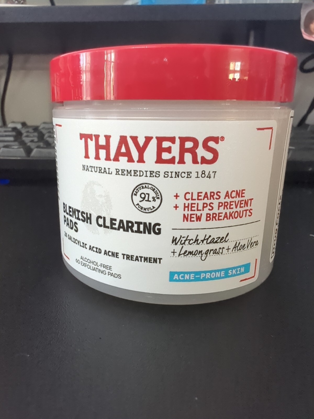 UNOPENED Thayers Blemish Clearing Pads 60 Pads Acne Treatment