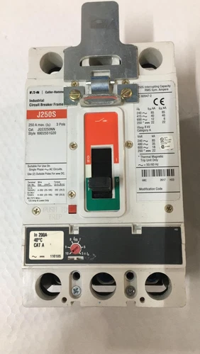 ✅ EATON J250S Cutler-Hammer Circuit Breaker 3 Pole JGS3250NN