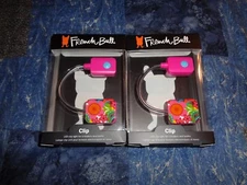 Lot of 2 French Bull LED Clip Light for E-Readers & Books Pink with Flowers