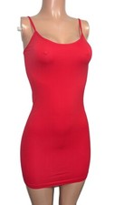 Red Seamless Mini Body-con Seamless Shaper Micro Mini Tunic Dress O/S Clubbing