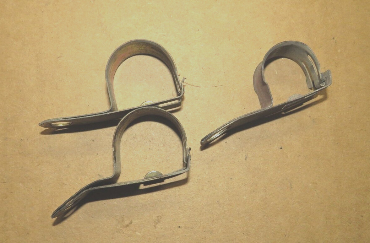 1984-1991 Corvette C4 Main Headlight Harness Mounting Metal Clamps, (3), GM