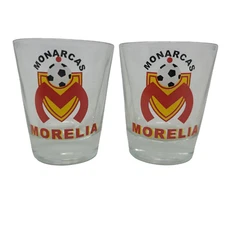 Morelia Monarcas Mexican Futbol Football soccer Team Shot Glasses Set of 2 New