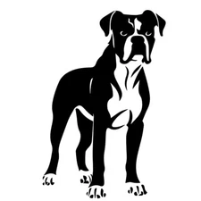 Boxer Silhouette Two Pack 5" Black Vinyl Decal Car Truck Window Laptop Notebook