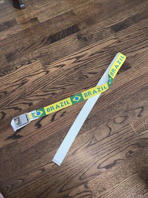 Brasil Printed Canvas  Belt Brazil National Flag Ensign Ordem E Progresso Soccer