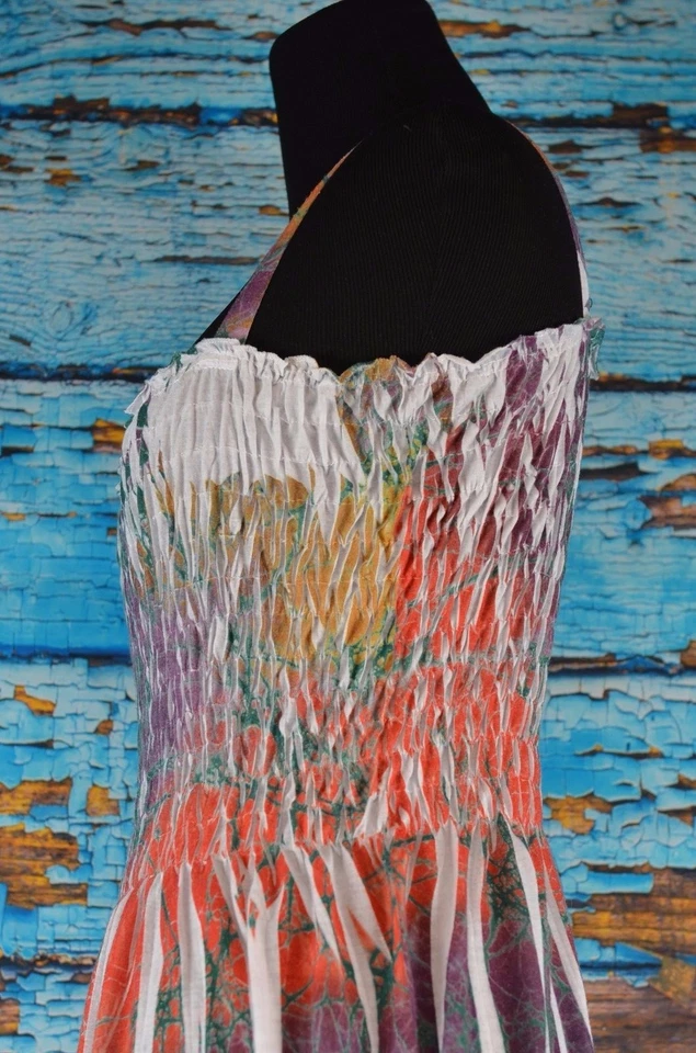 Vestido de Verano Just Love Correa de Espagueti Talla Pequeña Colorido Burbuja Boho Foto 4 de 4