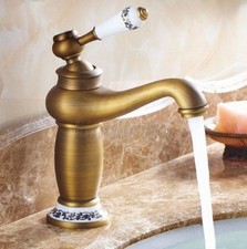 Antique Brass Single Ceramic Handle Bathroom Basin Mixer Tap Sink Faucets Knf503