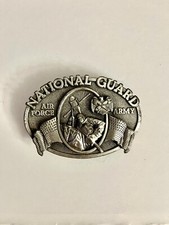 Vintage 1982 National Guard,Army, Air Force Belt Buckle Bergamot Brass Works