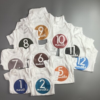 Just One You By Carters Baby Milestone Short Sleeve Bodysuit With Months